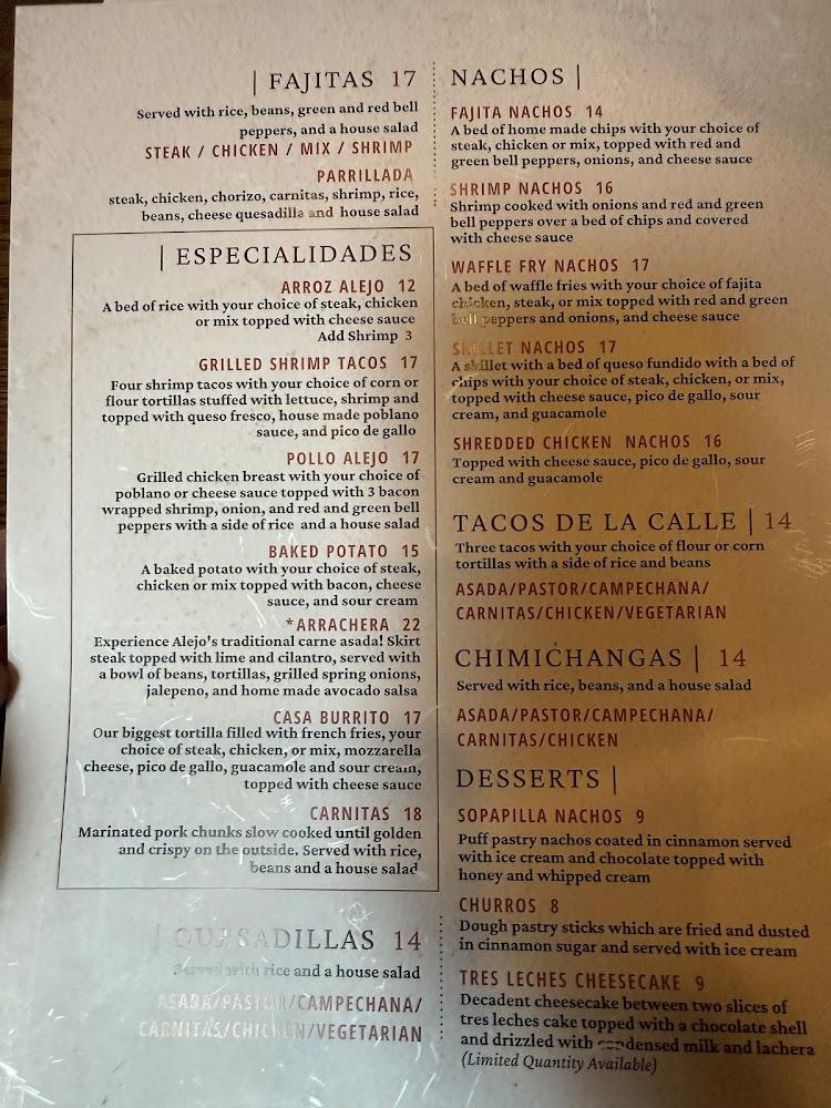 Casa Alejo Menu image 3