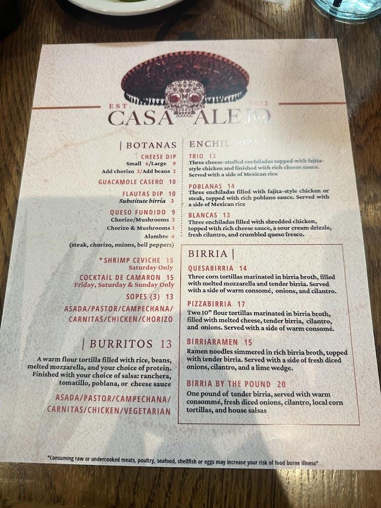 Casa Alejo Menu image 4